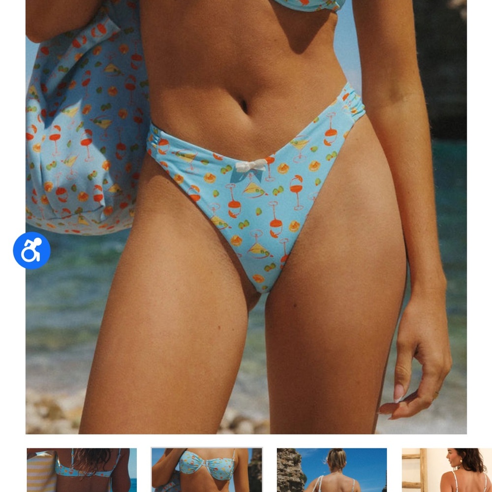 Dippin Daisys: NWT Siena thong bikini bottom, spritz, large